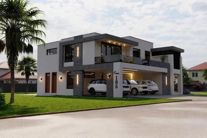 Maison Moderne à Deux Étages De 5 Chambres