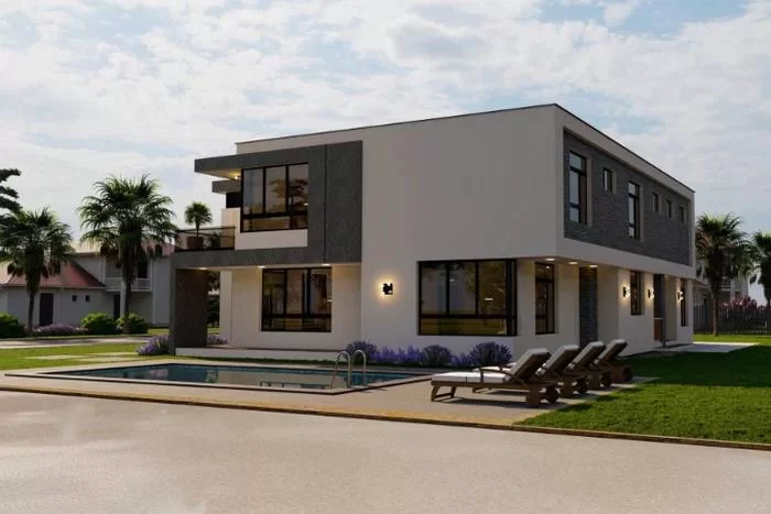 Maison Moderne à Deux Étages De 5 Chambres
