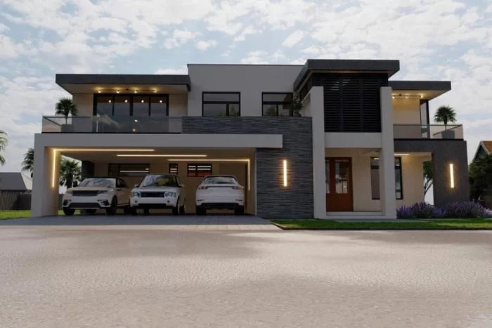 Maison Moderne à Deux Étages De 5 Chambres